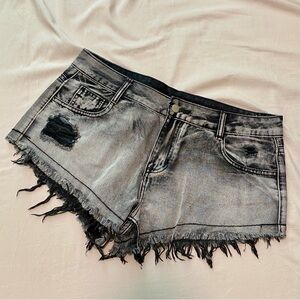 Black/Charcoal Denim Short Shorts Size XLarge
